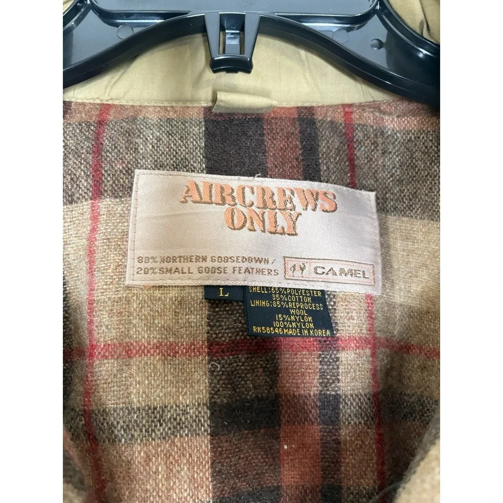 Aircrews Only Camel Goose Feather Jacket Vintage‎ Men's Large Minor Flaws